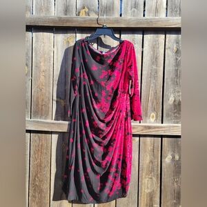 Chaps Women's Floral Dress Women's Large Knee Length Round Neck